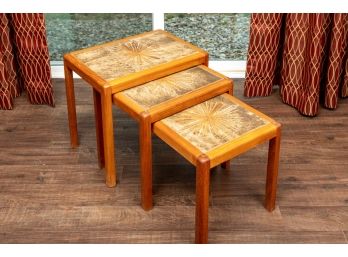 Trio Of Tile-Top Nesting Tables