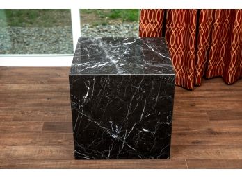 Large Nero Marquina Black Marble Block Table