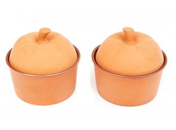 Pair Of Clay Bakers