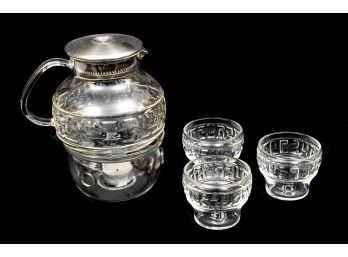 Teavana Glass Teapot Infuser/warmer With Cups