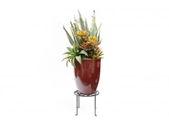 Agave Faux Planter With Stand