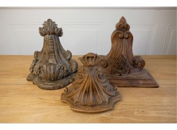 Vintage Florentine Wooden Sconce Trio