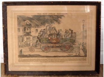 'the New Steam Carriage' G. Morton, 1828 Hand-colored Lithograph