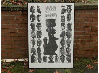 Framed Poster, 'Sculpture Masks Of Black Africa'