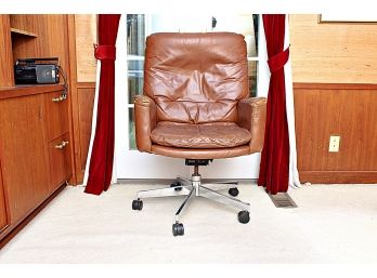 Brown Leather Executive Desk Chair