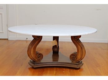 Baldwin Furniture Co. White Marble Top Coffee Table