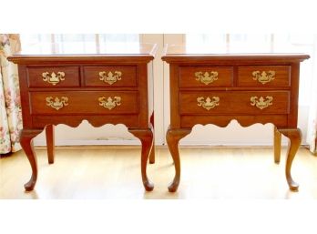 Pair Pennsylvania House Two Drawer Side Tables