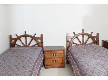 Pair Young Hinkle 'Ships Ahoy' Twin Headboards