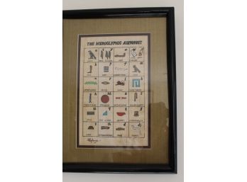 Framed Print Titled 'The Hieroglyphic Alphabet'