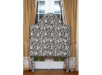 Zebra Fabric Upholstered Twin Headboard