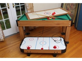 Air Hockey / Pool Table Combo Along With A Playcraft Sport Table Top Air Hockey Table