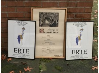 Two Eter Posters And One A Framd Menu