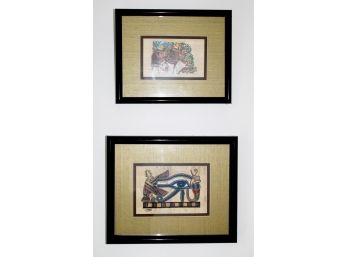 Two  Compatable Egyptian Works On Silk