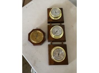 Group Of 2 Wooden Barometers