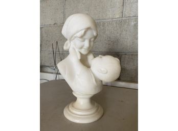 Stone Bust Of Women With Child