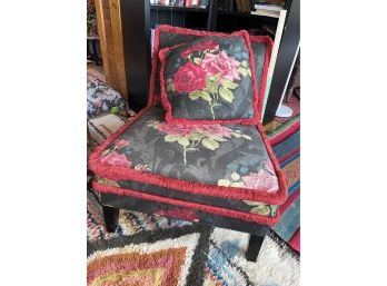 Mitch Gold Lounge Chair, Fabric By Nina Campbell With Throw Pillow,  28x30x31' 16.5' Seat Lot 2