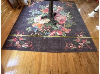 Woven Chenille Rug Woven On Special Looms And Hand Finished, Foldable, Dust Tree, Eco Friendly Rug, 90.5x89