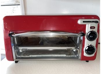 Hamilton Beach Toastation Oven Toaster Red 15x7x8' 2-in-1 Counter Top Toaster Oven