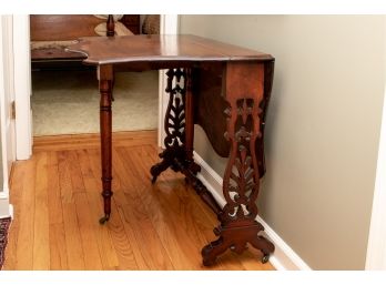 Antique Drop Leaf Table With Pierced Support