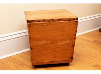 Vintage Hinged Lid Box On Casters