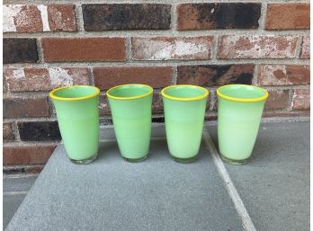 Hand Blown Set Of Four Water Glasses