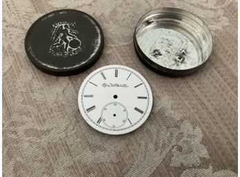 Vintage Elgin Watch, Tin, Watch Face