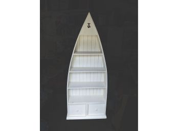 Large Nautical Wooden Rowboat Bookcase