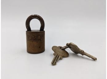 Vintage Eagle Padlock With Keys