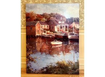 Beautiful Large 36in X 48in Canvas Print Of Boat Dock