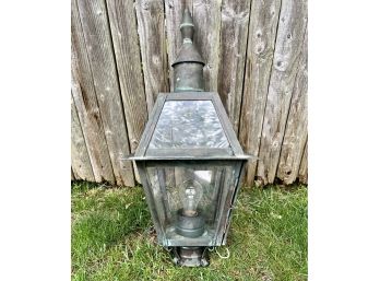 Vintage Distressed Large Metal Lamppost Lamp (may Be Copper) - Beautiful Patina
