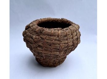 Adorable Small Wicker Planter / Basket (6in Tall)