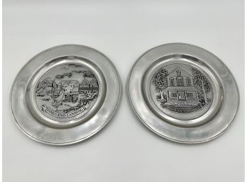 Vintage Darien / Rings End Landing Collectible Pewter Plates By Wilton RWP