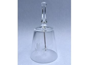 Delicate Glass Bell With Engraved Dove