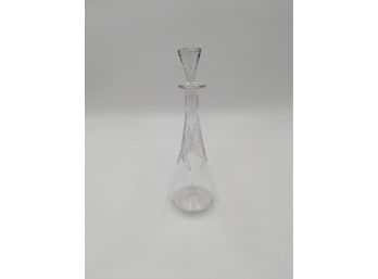 Vintage Glass Decanter With Gold Lame