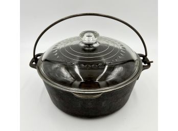 Vintage Unmarked Wagner Cast Iron Dutch Oven With Glass Lid - 5 Quart ($75 - 100 Value)