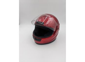 Red Motorcycle Bike Helmet With Visor