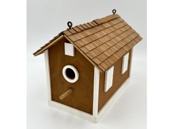 Adorable Long Wooden Bird House With Shingled Roof