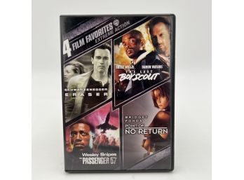 4 Film DVD Collection Of Action Films - ERASER, THE LAST BOYSCOUT, PASSENGER 57, POINT OF NO RETURN