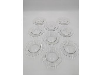 Ruffled Edge Glass Bowls - Set Of 9