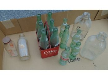 Vintage Lot Of Milk & Coke Bottles