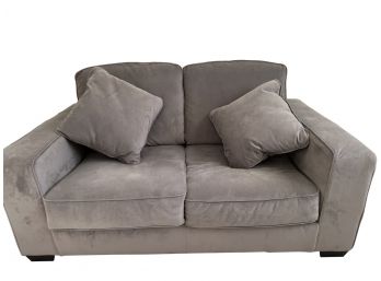 Gray Ultra Suede Loveseat