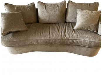 Lovely Tan Curved Bernhardt Couch