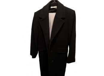 Forecaster Black Full Lengrh Wool Coat With Belted Back