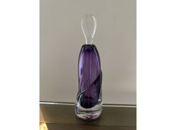 Purple Artisan Made Perfume Bottle With Lolliop Wand