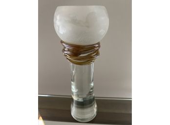 Glass Candlestick - Signed