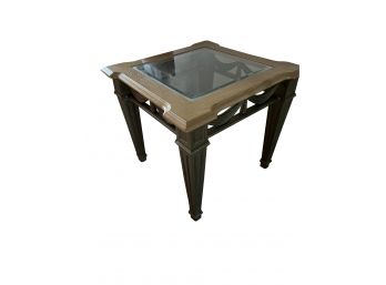 Large Glass Top End Table