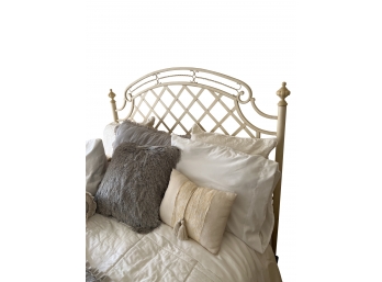 Cream Colored Metal Queen Size Bed