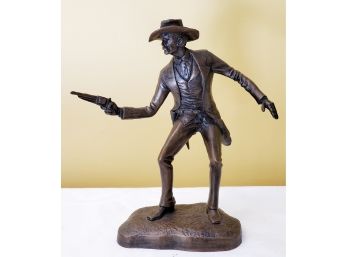 1985 NE Casting Wyatt Earp By Frederic Remington Cold Cast Bronze Replica Sculpture