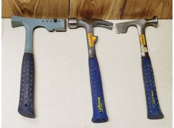 Three Estwing Hammers & Hatchets