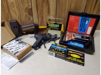 Mixed Lot - Staple Tacker, Electric Staple Gun, Glue Gun And More